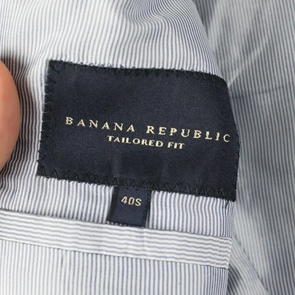 Banana Republic Blazer Mens 40S Tailored Fit Twill Gray Wool Sport Coat Business